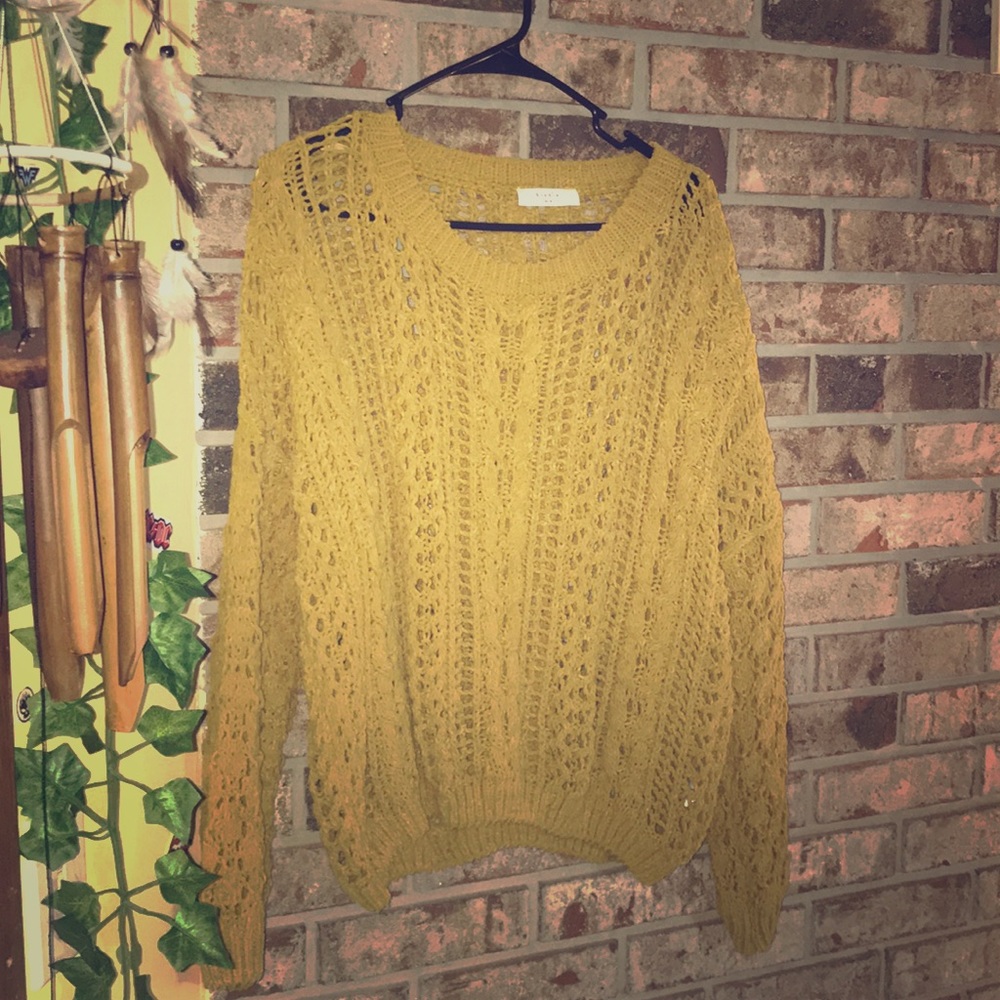 yellow knit sweater